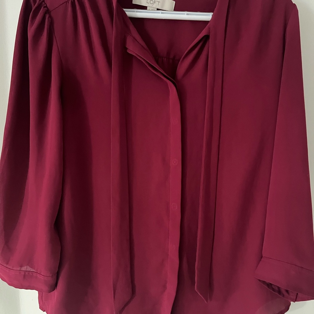 LOFT Women's Burgundy Blouse